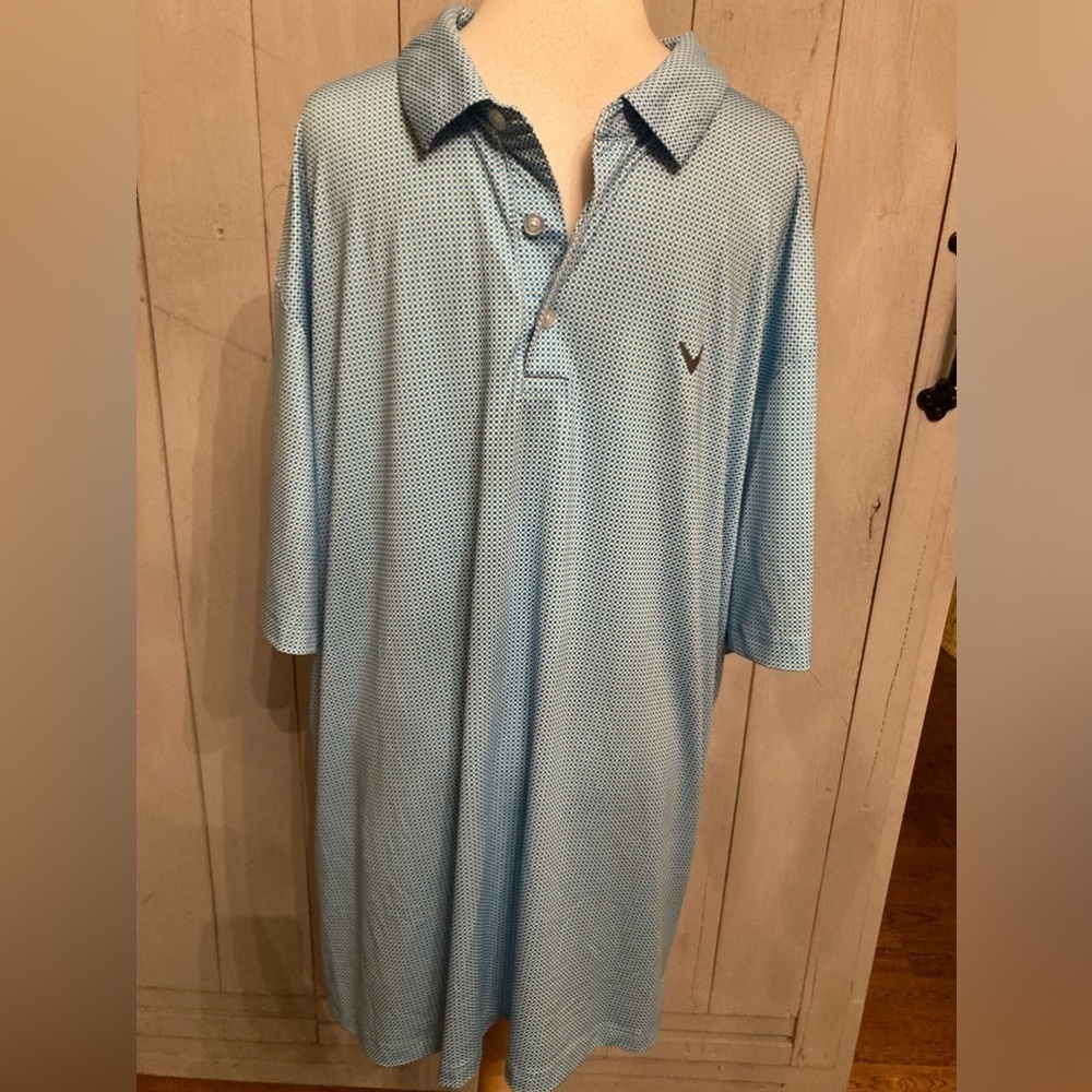 Callaway opti‎ dri Logo sleeve polo Shirt men's Size-XXL NEW Turquoise